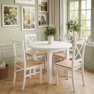 Lukmebel Esszimmerset OLEA Tisch + 4 Stühle