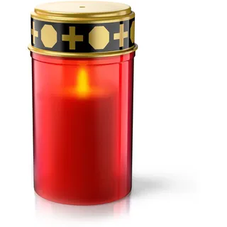 CSL-Computer LED Grablicht - wassergeschützt - Grabkerze Batteriebetrieb - Friedhofskerze – realistischer Flackereffekt - langlebig und robust