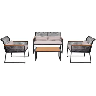 Mendler Garten-Garnitur HWC-K42 Loungeset grau