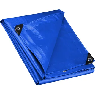 Wiltec wetterfeste Abdeckplane blau, wasserfeste Plane mit Ösen 3 x 2 m, PE Plane 240 g/m2, UV-resistente Gartenplane, robuste Schutzplane - Blau