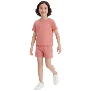 Sportset Jordan Brooklyn Essential Fleece Short Preescolar für Mädchen - Dunkelrosa