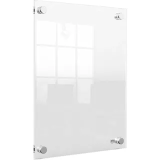 NOBO A4 Posterrahmen aus Acryl, rahmenlos, Eckbefestigung, Hoch-/Querformat, Premium Plus, transparent, 1915591