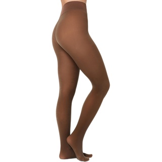 NUR DIE Warm & Transparent 80 DEN warme Fein-Strumpfhose beige durchscheinend Komfortbund Damen