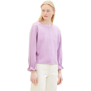 TOM TAILOR Denim Damen Batwing Sweatshirt, heather purple, XL
