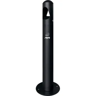 SARO schwarzer Standascher - Edelstahl-Innenbehälter – 290×290×1000 mm – Abschließbar – Für Innen- & Außenbereiche – Modell RANA