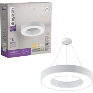 Braytron Aluminium LED Deckenleuchte BLADE PD 36W 3240 lm 45Ø Hängeleuchte 120cm Länge Rund Weiß