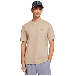 Scotch & Soda Men's Garment Dye Logo Crew T-Shirt, Pebble 0795, L