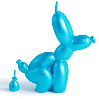 GROBRO7 Pooping Ballon Hund Kerze Dänischer Pastellduft Raumdekoration, 2 Stück Kreative Tiere Räucherstäbchen Aromatherapie, Tierstatue Kerze für Winter Weihnachten Moderne Home Decor, Blau Gold