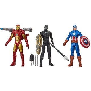 Marvel Avengers Titan Heros Series - Set mit 3 Black Panther, Iron Man und Captain America Actionfiguren - 12