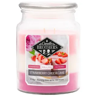 Candle BROTHERS Strawberry Cheesecake Duftkerze 510 g rosa-weiß