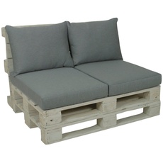 Bild von Palettenkissen, 60x80 cm, 12 cm gepolstert, 2 Sitz- und 2 Rückenkissen für 1 Palette, grau