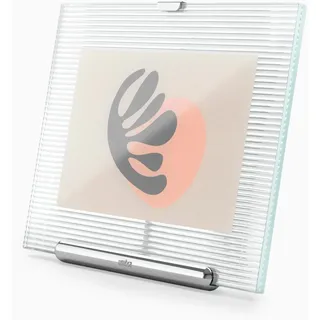 Umbra Flute Bilderrahmen geriffeltes Glas, 10x15 cm, stehend, Chrom | Kannelierter Glasrand fängt das Licht, Metall-Aufsteller, gängige Fotoformate, für Kommode Regal oder Schreibtisch