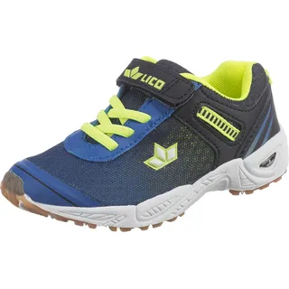 LICO Barney VS Hallenschuhe, Blau/ Schwarz/ Lemon, 39 EU