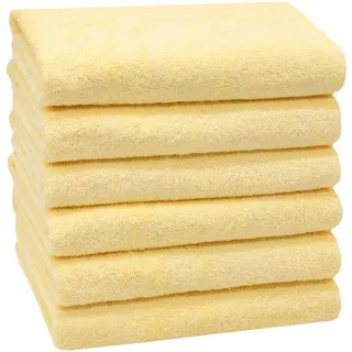 Zollner Handtücher, 6er-Set, 50x100 cm, 100% Baumwolle, Gelb , Textil , 50x100 cm , Oeko-Tex® Standard 100 , Heimtextilien, Badtextilien, Handtücher