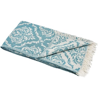 carenesse Jacquard Hamamtuch Barock 90 x 175 cm Petrol I Edles Hamam Handtuch 100% saugfähige Baumwolle mit hochwertiger Webung I Pestemal/Fouta weich & zart I Leichtes Hamam Strandtuch kompakt