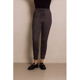 Stoffhose ZHRILL "ZHFABIA", Damen, Gr. XL, N-Gr, grau, Web, Obermaterial: 78% Polyester, 18% Viskose, 4% Elasthan, regular fit lang, Hosen Stoffhose, Regular Fit, mit Tunnelzug, im Zebra Animal-Print