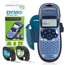 DYMO LetraTag LT-100H+ Beschriftungsgerät Handgerät mit Halterung | Tragbarer Etikettendrucker mit ABC Tastatur | mit Etiketten aus Papier und transparentem Kunststoff | Ideal fürs Büro & zu Hause