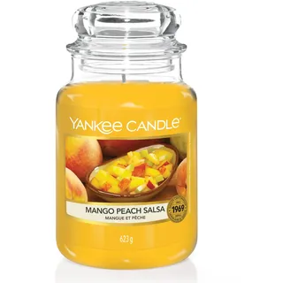 Yankee Candle Duftkerze im Glas (groß) | Mango Peach Salsa | Brenndauer bis zu 150 Stunden | Perfekte Geschenke für Frauen