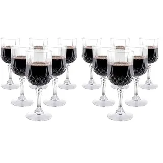 alpina Weingläser Set Kunststoff 6 Stück - 200ml Plastik Weingläser - Weinglas mit Kristalleffekt - Plastikbecher Mehrweg - Geeignet für Softdrinks, Rot- und Weißwein - Handwaschbar - Transparent