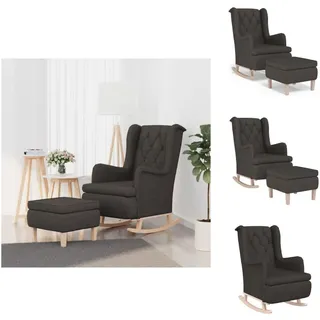 vidaXL Schaukelsessel mit Hocker Dunkelgrau Stoff - Sessel - Grau