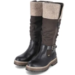 Rieker 93092 Damen schwarz/nougat/wood 38