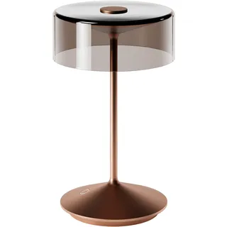 SIGOR Numotion - Dimmbare LED Akku-Tischleuchte Indoor & Outdoor, IP54 spritzwassergeschützt, Höhe 26,5 cm, aufladbar mit Easy Connect, 12 h Leuchtdauer, bronzefarben