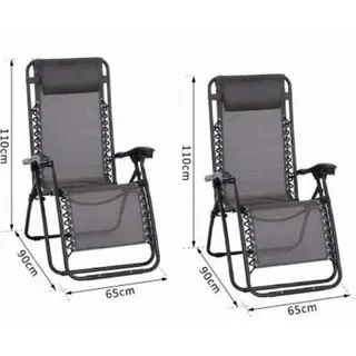 Stuhl Liegestühle Klappbar A Gravity Zero Textilene Grau X 2