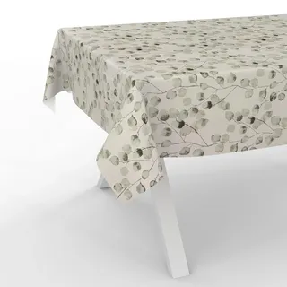 Wachstuchtischdecke Wachstischdecke Wachstuch Tischdecke abwaschbar Gartentischdecke Wasserabweisend 200x140cm Schnittkante Eukalyptus