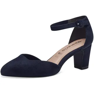 TAMARIS Damen Pumps mit Blockabsatz, blau, 39 EU