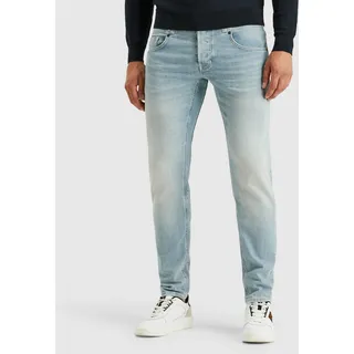Tapered-fit-Jeans PME LEGEND "Jeans Carior PTR450", Herren, Gr. 33, Länge 32, blau (bleach super summer), Denim/Jeans, Obermaterial: 98% Baumwolle, 2% Elasthan, unifarben, regular fit knöchellang, Jeans Tapered-fit-Jeans, im Five-Pocket Style