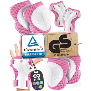 99FLIPS Knieschützer Kinder - Protektoren - Flash - Größe S/M Pink - Knieschützer, Ellenbogenschützer & Handschützer - Schoner Set Schützer Inliner