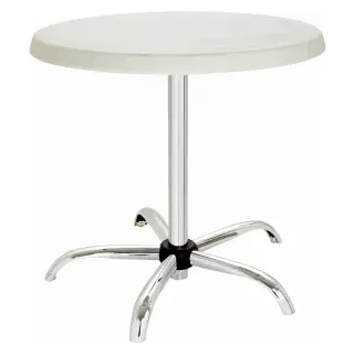 Bartscher Party - Stehtisch, Höhenverstellbarer Bistrotisch, zusammenklappbar, Farbe: weiß und silber