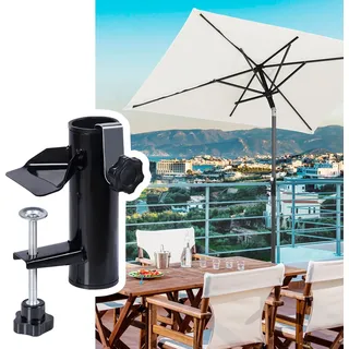 Sekey Sonnenschirm Balkon Rechteckig 200×125 cm Gartenschirm mit Balkongeländer UV50+ Kippbar Outdoor-schirm für Balkon Terrasse, Creme - Creme