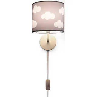 Paco Home Wandleuchte »Luca Cosmo« E14 Kinderzimmer Wandleuchte Kind Kinderlampe Wolken Himmel Mit Stecker, weiß