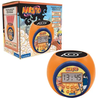 Lexibook, Naruto, Projektionswecker mit Alarm- und Schlummerfunktion, Nachtlicht mit Timer, LCD-Bildschirm, Batteriebetrieben, Orange, RL977NALXB
