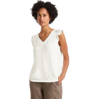 Street One Damen V-Neck Top mit Häkeldetails