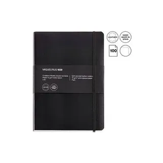 MIQUELRIUS Notizbuch Leather ca. DIN A5 blanko, schwarz Softcover 100 Seiten, 1 St.