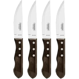 Tramontina JUMBO Messerset 4-tlg. Wellenschliff Edelstahl braun