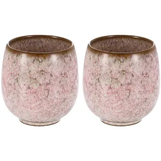 QUARKZMAN 2 Stück chinesische Keramik-Teetassen 5,75 Unzen Hellrosa | Traditionelles Gong Fu Tee-Set Keramik Mate Teetasse Japanische Grifffreie Kleine Kaffeetasse, Für Mate-Tee Kaffee