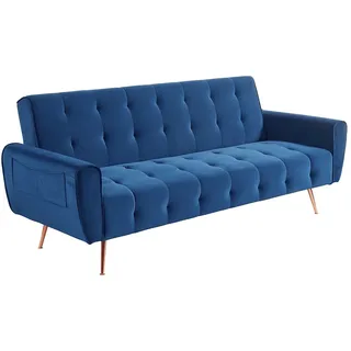 Schlafsofa Klappsofa 3-Sitzer - Samt - Tannengrün - POLANI