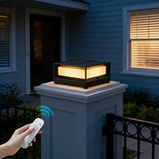 HMAKGG Sockelleuchte Außen Solar, LED Solar Wegeleuchte für Außen, IP65 Wasserdicht Solarleuchten Garten - Warmweiße - Pollerleuchte Gartenlampe aus Aluguss In Schwarz