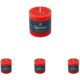 Spaas Rustikale Stumpenkerze 70/70 mm 25St. - rot (Packung mit 4)