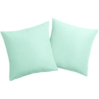 Dekokissen OTTO HOME "Parry Microfaser" Gr. 1, grün (mint, unifarben), B:40cm L:40cm, Polyester, Dekokissen_Sitzkissen_Kissenhüllen, Dekokissen, 2-er Set, unifarben, Kissenhüllen ohne Füllung, mit Reißverschluss
