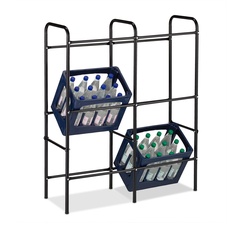 Bild Getränkekistenregal, HxBxT 116 x 34 cm, Getränkekistenständer für 6 Kisten, Stahl, Getränkeregal, schwarz