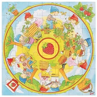 GOKI - XXL Puzzle Anbau von Erdbeeren Puzzle, Farbe (Mehrfarbig) (57442)