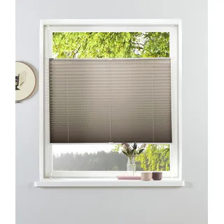 Bruno Banani Plissee »Lagos« Lichtschutz ohne Bohren verspannt Fixmaß, Bestseller mit über 500 4,5-Sterne-Bewertungen, Klemmträger, braun