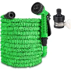 Eozfly Flexibel Gartenschlauch, 100FT 30M Flexibler Wasserschlauch 1/2 3/4 Zoll Garden Hose Schlauch mit 7 Funktionen Brause Adaptern, Dehnbarer FlexiSchlauch für Gartenbewässerung,Yard,Autowäsche