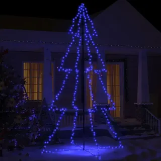 The Living Store Weihnachtsbaum in Kegelform 360 LEDs Indoor Outdoor 143x250 cm - Blau