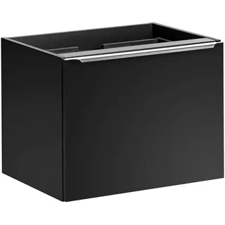 Badezimmerschrank für Waschbecken, schwarz matt, 60 cm, 2 Schubladen - Schwarz