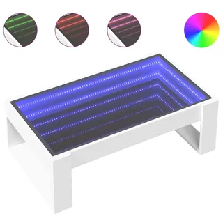 vidaXL Couchtisch mit Infinity-LED Weiß 90x53x30 cm - Weiß